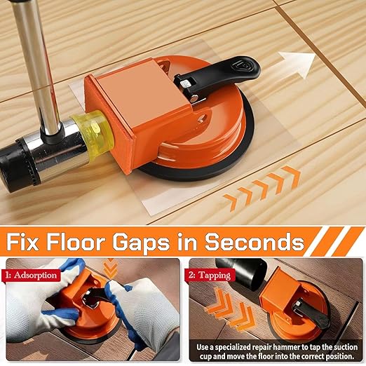 Floor Gap Fixer Tool with Vacuum Suction Cup – Heavy Duty Floor Gap Puller for Laminate, Vinyl, Wood & Tile Flooring | Flooring Gap Repair Tool