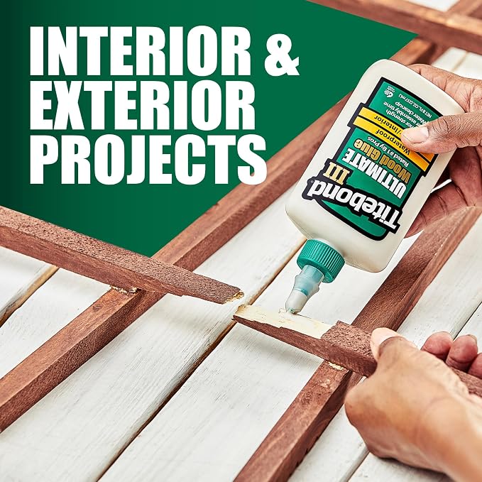 Titebond III Ultimate Wood Glue 1 Gal. (2 Pack) – Premium Professional Woodworking Adhesive, Waterproof, Strong Initial Tack, Interior/Exterior Use, Easy Water Cleanup – 1416