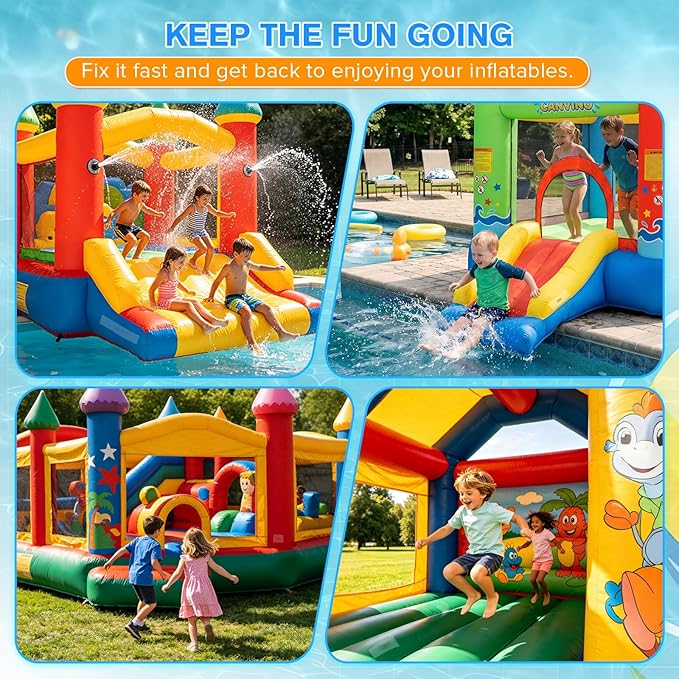 Inflatable Repair Tape 4 in x 7 ft, Waterproof Clear Repair Patch Kit for Bounce House, Pool Floats, Air Mattress, Tent, Tarp and Pool Toys