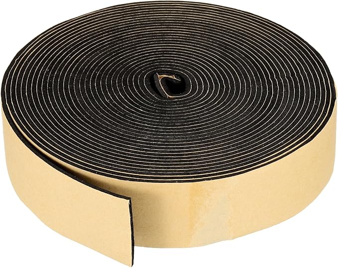 PATIKIL Foam Insulation Tape, 1-3/4" W x 1/8" t x 32.8FT Self Adhesive Weather Stripping Door Seal Strip for Door Window Air Conditioning, Black