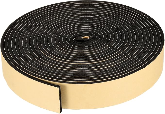 PATIKIL Foam Insulation Tape, 2" W x 1/4" t x 32.8FT Self Adhesive Weather Stripping Door Seal Strip for Door Window Air Conditioning, Black