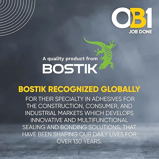 OB1 Universal Caulk Sealant & Adhesive Diamond Crystal Clear 10.1oz | Professional Grade All-in-One Advanced Hybrid | Water Resistant Internal & External | Shrink Crack & UV Resistant | 1 Cartridge