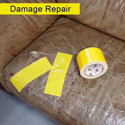 BOMEI PACK Duct Tape Yellow Heavy Duty,9 Mil Thickness,Strong Industrial Strength,Flexible,No Residue,Waterproof and Tear by Hand,Multi-Use for Indoor & Outdoor Repairs (3 Inch x 30 Y)