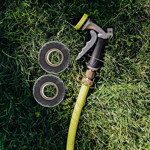 HOMSFOU 2Pcs Self Fusing Rubber Tape for Pipe Leak Repair Waterproof Sealing Tape for Plumbing Garden Hose Leak Stopper Easy Cut and Install-1in(W) X 10ft(L)