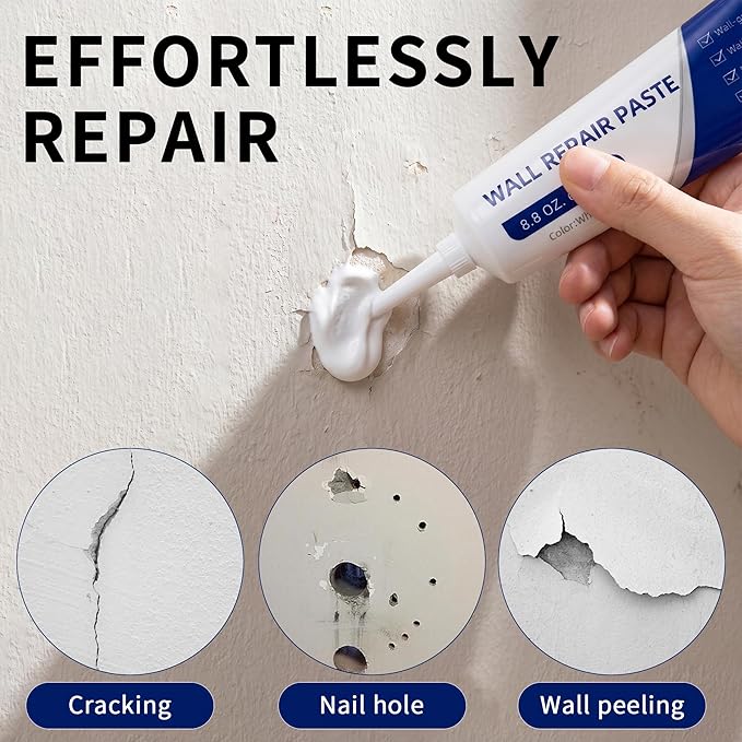 Drywall Repair Kit with Scraper, 2026 New Wall Mending Agent for Holes, Cracks, Small Damage, Quick Easy Solution for Home Wall Efficient Patch Repair (2 pcs)