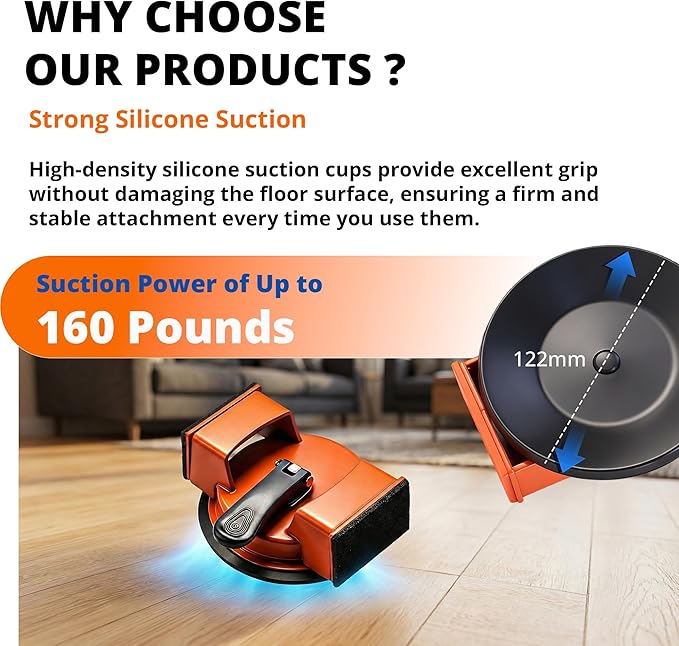 Floor Gap Fixer Tool, with 5pcs Sticky Pads, Double-Sided Striking Surface Floor Gap Repair Tool, Made of Iron & Enhanced Suction Cup, for Fixer Laminate, LVP, Hardwood Flooring Tools