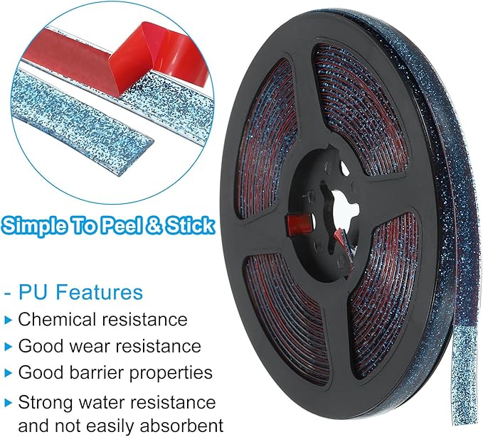 PATIKIL Caulking Trim Strip, 20 Ft Corner Peel and Stick Wall Molding Edging Waterproof Self-Adhesive Trim Caulk Strip for Ceiling Countertop Toilet Tile Tub, Sapphire