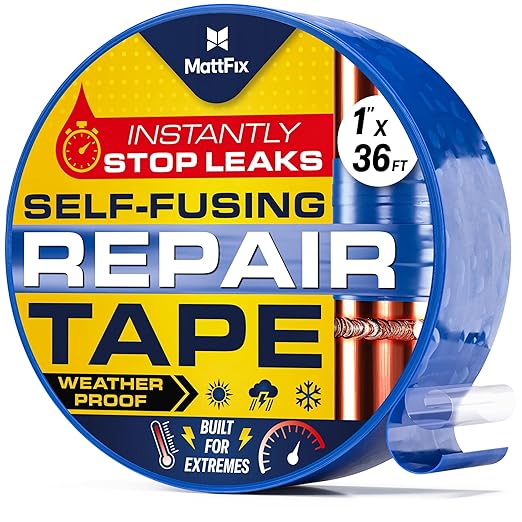 Self Fusing Silicone Tape – 1" x 36’ – Waterproof Tape for Emergency Repairs – Weatherproof, Heat and Chemical-resistant – For Plumbing, Pipes and Hoses repairs, Automotive, Electrical & Outdoor Use