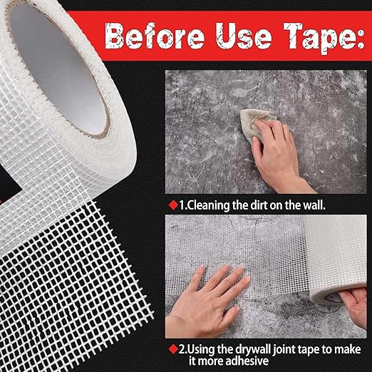 Single Roll Drywall Tape 6" Wide X 82 FT Heavy Duty Self-Adhesive Wall Crack and Seam Patch Fiber Mesh Crack Patch Wall Repair Fabric for Repairing Ceiling, Patching Up Holes