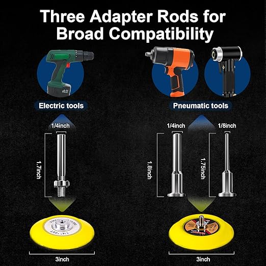 199 PCS 3 Inch Wet Dry Sanding Disc, GOH DODD Headlight Restoration Kit Drill Polishing Kit Sanding Attachment Hook Loop Sandpaper Buffing Pads with Rotary Tools for Car Wood Metal Glass Resin Expoxy