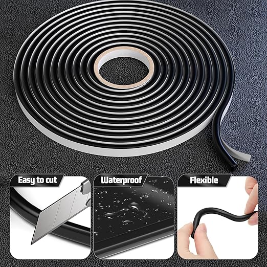 Butyl Sealant Tape 1PCS Butyl Rubber Tape for Installing Car Part, Windows, Doors and Windshield, Black, Waterproof