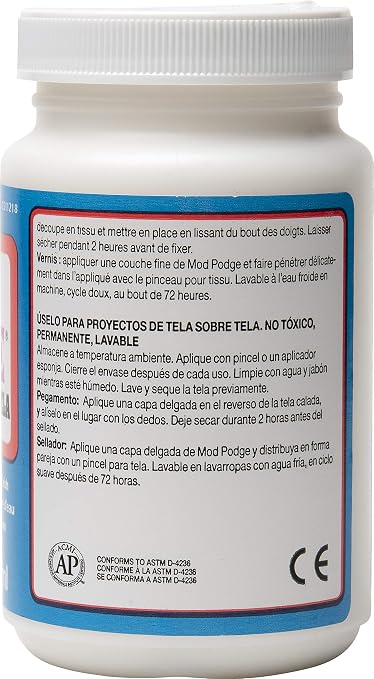 Mod Podge Eight Fabric, 8-ounce, Transparent, 8 Fl Oz