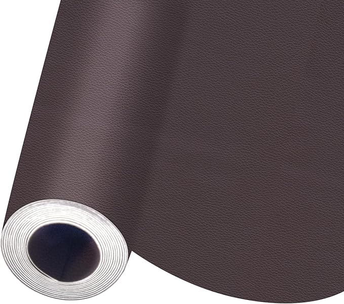 Self Adhesive Leather Repair Patch, Leather Patches for Furniture, Leather Repair Tape for Couch Sofa Car Seat Chair Furniture Repair, Leather Repair Kit (Dark Brown-Litchi Grain, 17X79 Inch)
