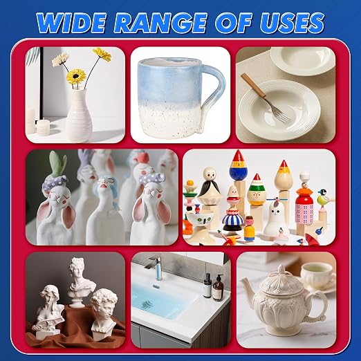 Ceramic Glue, Best Super Glue for Ceramic, Porcelain, Pottery and China Repair - Ultra Strong, Waterproof, High Temperature Resistant, Food Grade Adhesive for Mugs and Dishes, Tiles, Crafts, and More