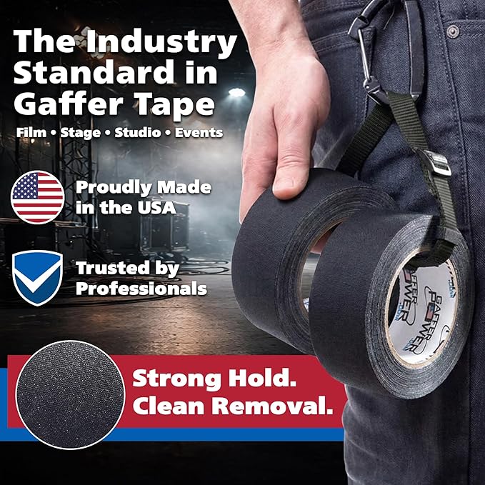 Gaffer Power Proudly Made in The USA, Real Professional Grade Gaffer Tape, Heavy Duty Gaffers Tape, Non-Reflective, Multipurpose. 2 Inches x 30 Yards, Fluorescent Orange