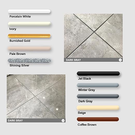 Epoxy Grout Dark Gray 13.5 fl oz ｜Water & Stain Resistant & Zero Maintenance｜1:1 Auto-Mix Technology｜24hr Ready-to-Use｜Perfect for Shower Kitchen Pool | 10 Pearl Finishes for Tile & Stone