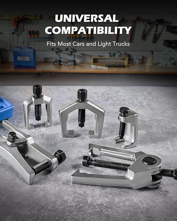 Orion Motor Tech 5pc Ball Joint Separator, Pitman Arm Puller, Tie Rod End Tool Set for Front End Service, Splitter Removal Kit (BL06)