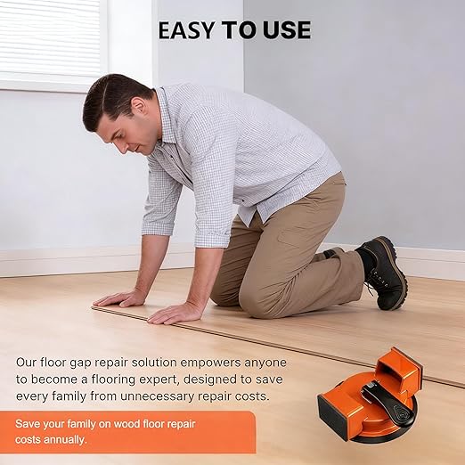 Floor Gap Fixer Tool Heavy Duty - Enhanced Vacuum Suction Cup with Quick Lock, 4 PCS Sticky Pads for Laminate, Vinyl, Wood, Tile Flooring Repair