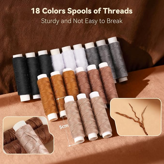 Coquimbo Leather Sewing Kit: 43pcs Needle and Thread Kit with Sewing Awl, Upholstery Repair Kit, Heavy Duty Sewing Tools for Car Seat, Bag, Shoes,Sofa, Tent, Carpet, Craft DIY