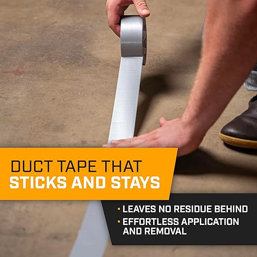 Lockport Duct Tape Heavy Duty Waterproof,20 Yards x 2 Inch,Strong Adhesive Roll for Indoor & Outdoor Repair,No Residue,Tear by Hand - Duct Tape Bulk Value (Silver, 1-Pack (60 Yards x 2 Inch))