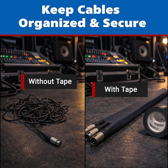 Gaffer Power Electric Blue Gaffer Tape 2” x 30 Yards – No Residue, Made in USA, Professional Grade, Non-Reflective Matte Cloth Tape for Stage, Photography & Cable Management