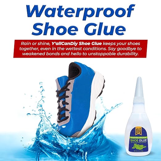 Y’allCanDiy Super Glue for Shoe. 4 Pk x .7 Oz. (20g) Heavy Duty Shoe Adhesive for Shoe Sole Repair and Applicable as Waterproof Boot Shoe Repair Glue. Cyanoacrylate Based CA Glue for Rubber Soles