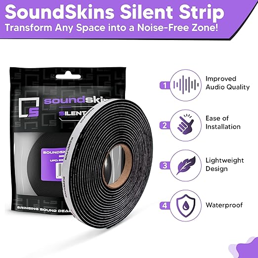 Soundskins Silent Insulation Strip Sound Deadening Closed Cell Acoustic Foam Tape SSK-Strip Rubber Closed Cell Foam, 1 Roll (3/8" Wide)
