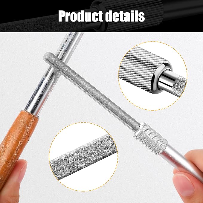 Honoson Diamond Glass File Crystal Repair File Metal Grit Tool Cemented Carbide Metal Grit Tools Crystal Glass Diamond Repair(2 Pieces)