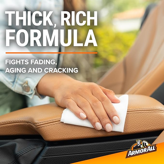 Armor All Leather Car Cleaner Wipes,Canister,Leather Treatment and Car Care,20 Count (Pack of 6)