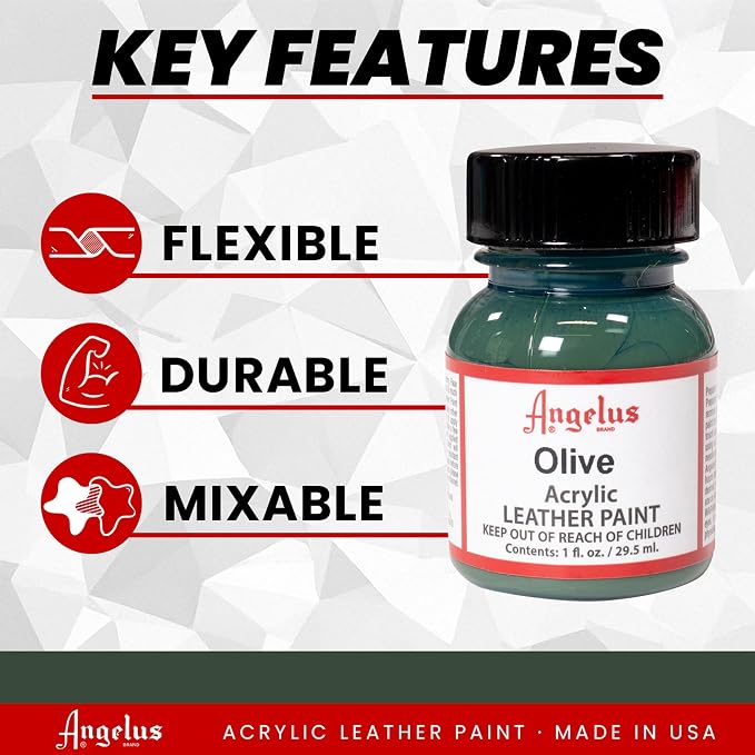 Angelus Acrylic Leather Paint, 1 Fl Oz (Pack of 1), Olive