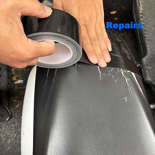 Black Duct Tape, 2 Inches x 32 Yards, Heavy Duty, Strong Adhesive Duct Tape, Easy-Tear by Hand, Residue-Free, Waterproof for Home Repairs, Fixed Carpet Edge, DIY Projects