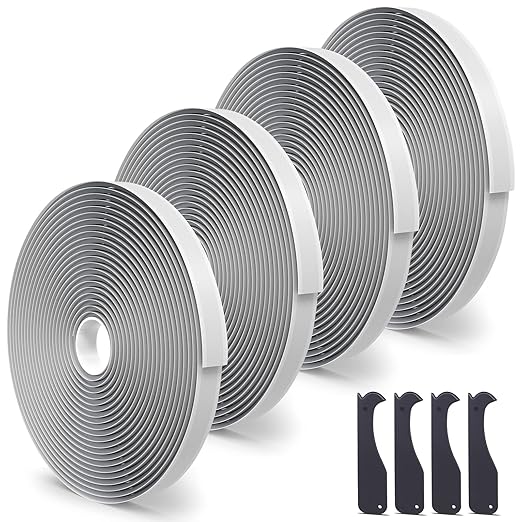 Oleitodh Butyl Seal Putty Tape Grey 1 Inch x 30 Feet(4 Pack),Leak Proof Butal Tape for RV Repair, Window, Boat Sealing, Glass and EDPM Rubber Roof Patching