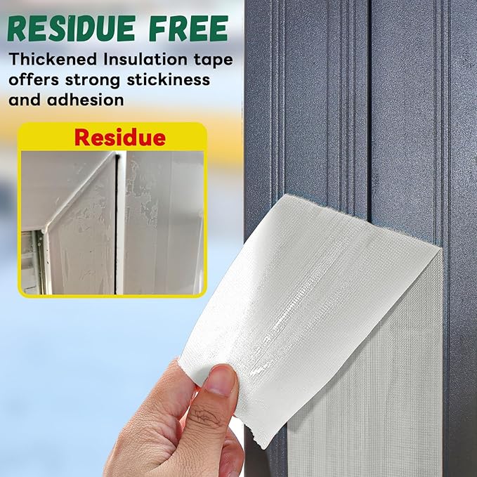Window Sealing Tape, Window AC Insulation Air Conditioner Sealing Around Frame,3 inch X 65.5 FT, Blocker for Cold Heat Air, Waterproof Tape for Repair, Heavy Duty No Residue (White)