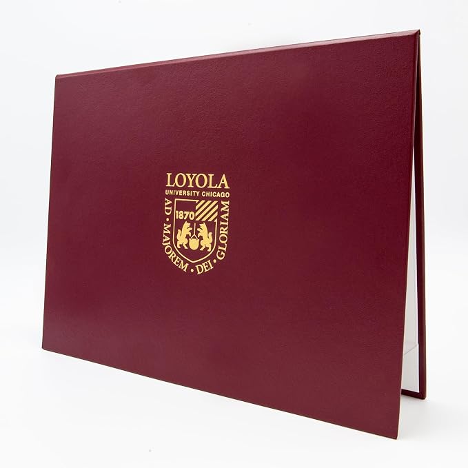 Maroon Faux Leather Document Cover 8.5x11 Letter Size | Tent-Style, Non-Padded with Metallic Foil Custom Printing | Professional Presentation for Awards, Diplomas and Certificates