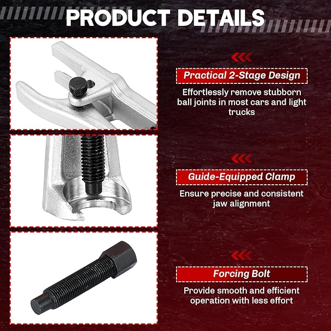 5-in-1 Ball Joint Separator | Pitman Arm Puller Tie Rod End Tool Set for Front End Service, Splitter Removal Kit Ball Joint Removal Tool