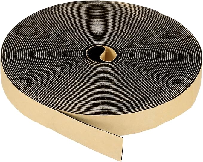PATIKIL Foam Insulation Tape, 3/4" W x 1/16" t x 32.8FT Self Adhesive Weather Stripping Door Seal Strip for Door Window Air Conditioning, Black
