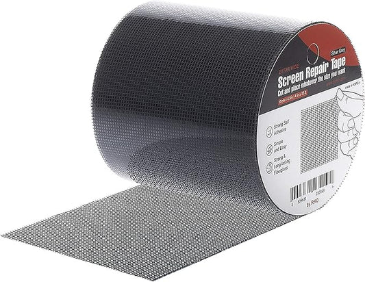 by.RHO Screen Repair Tape, Extra Wide (4in x 15FT), Gray, Adhesive & Waterproof, Fiberglass, fix for Screen Door and Window Screen