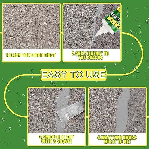 Concrete Crack Filler Gray， Cement Crack Filler - Driveway, Walkway, Patio, Concrete Joint Repair (Gray, 2LB)