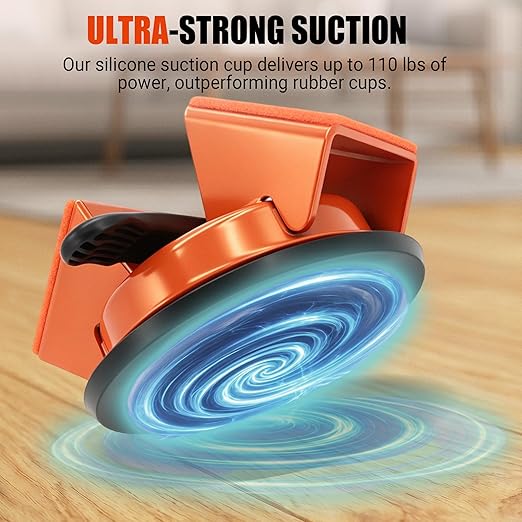 Floor Gap Fixer Tool: Flooring Repair Tool with Dual 45° Striking Surface & Suction Cup for Laminate & Vinyl Plank (LVP/SPC) Floors, Floor Gap Puller Kit with Rubber Mallet, 6 Sticky Pads & Scraper