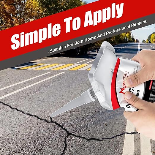 Asphalt Crack Filler, Crack Repair Sealant, Driveway Crack Sealer for Asphalt & Blacktop, Fast-Drying, Weather-Resistant, Easy to Apply Pavement Repair Sealant(4 Pcs,4.4LB)