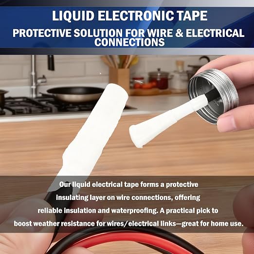5.29OZ Liquid Electrical Tape Quick-Drying Insulating Glue for Wires&Cables Waterproof&High Temperature Resistant Liquid Wire Insulation Rubber with Brush-Cap for Outdoor Electrical Equipment (White)