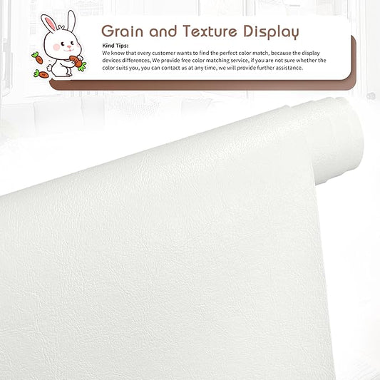 KING MOUNTAIN Leather Repair Patch,12 x 60 Inches self Adhesive Leather Repair Tape for Damaged Leather Furniture, Sofa Seating,Car Seats, Leather Goods（White）