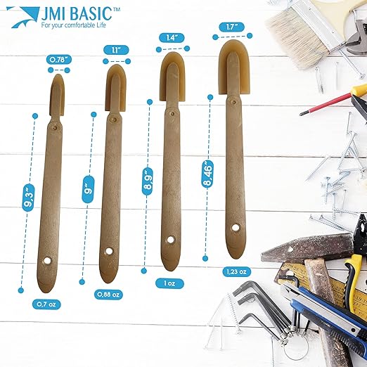 JMIBASIC Grout Caulk Finishing Tool - Multi Size 4 Pieces Set - Smooth Grout Sealant Silicone Caulking Tool - Rubber Spatula Spreader - Grout Sealer Applicator - Ergonomic Handle Grip_ABS (1.4 Inch)