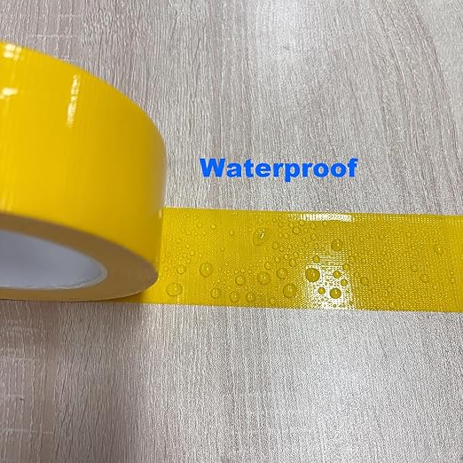 Duct Tape Heavy Duty Yellow, 2 Inches x 32 Yards, Strong, Durable, Easy-Tear by Hand, No Residue, Waterproof for Home Repairs, Fixed Carpet Edge, DIY Projects