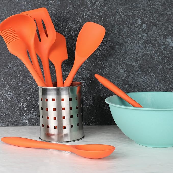 Chef Craft Premium Silicone Spoon Spatula, 11.5 inch, Orange