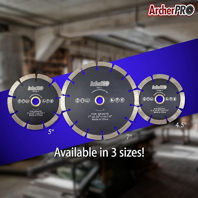 Archer PRO 7" in. Tuck Point Diamond Blade for Mortar Grooving and Removal. Tuck Pointing Mortar Tools for Brick Mortar Repair and Mortar Removal. Granite Cutting and Grout Removal Blade.