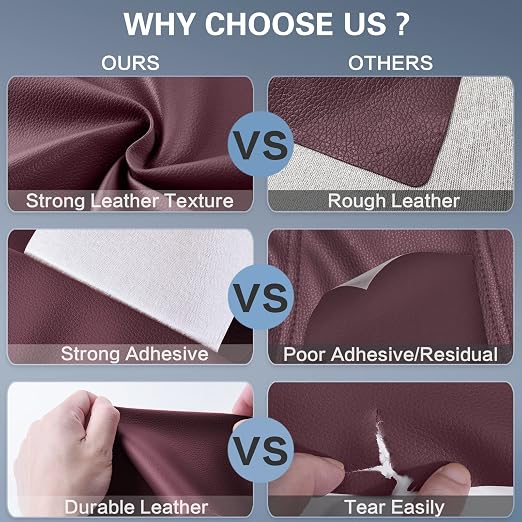 Self Adhesive Leather Repair Patch Kit, 31.4 in x 16 in Large Vinyl Leather Repair Tape for Furniture, Car Seat, Couch, Sofa, Chair Fuchsia