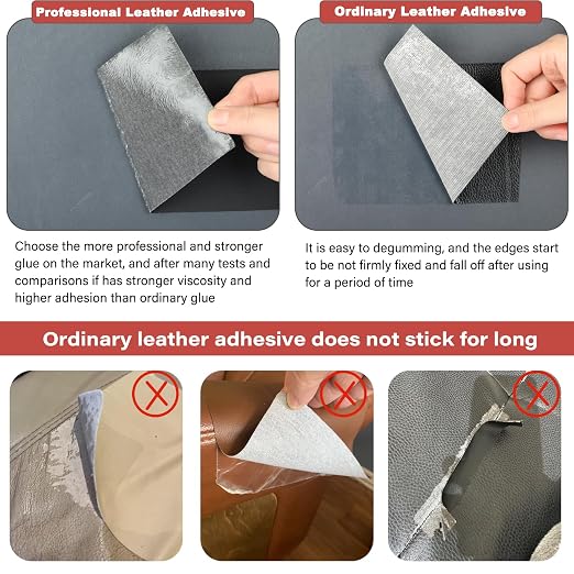 GEYYANG Leather Repair Tape, 4 x 63 Inch Self-Adhesive Leather Repair Kit for Furniture, Car Seats, Chairs, Sofas, Boats Vinyl, Dark Brown - Pattern Grain