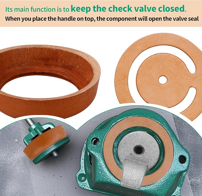 Pitcher Pump Repair Kit for Simmons 1160/PM500 & Hand Pumps – Includes -3 1/2 inch Lower Valve Leather, Cup Leathers, Check Valve Weight,for Spout Hand Press Pumps ﻿