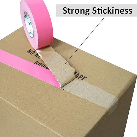 BOMEI PACK Pink Duct Tape, Heavy Duty Strong Waterproof Industrial Color Duct Tape 9.0mil x 1.88inch x 60yds for Packing and Repairing